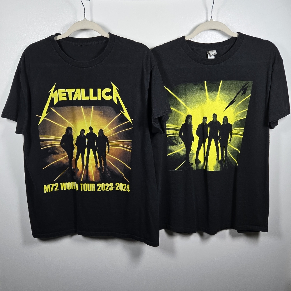 Bundle Of 2 Metallica 72 Seasons M72 World Tour Band Tee Shirts Mens Size Large